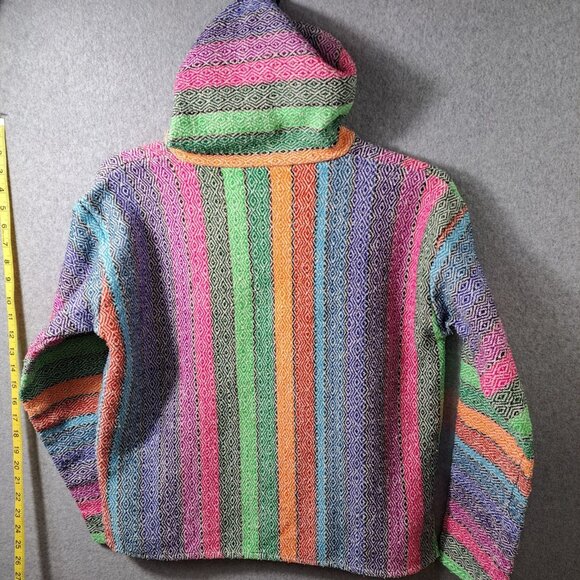 Molina Hoodie Mens M 38/40 Pullover Mexi Baja Beach Blanket Striped Multi Unisex - Picture 9 of 16